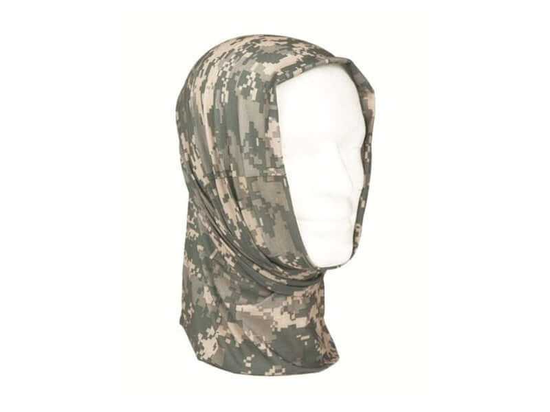 Echarpe multi-fonction A-T Digital en motif camouflage, idéale pour protection contre le vent et la poussière.