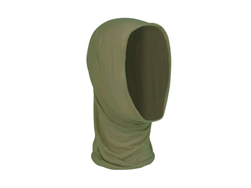 Echarpe multi-fonction Olive, accessoire textile polyvalent pour la protection extérieure.