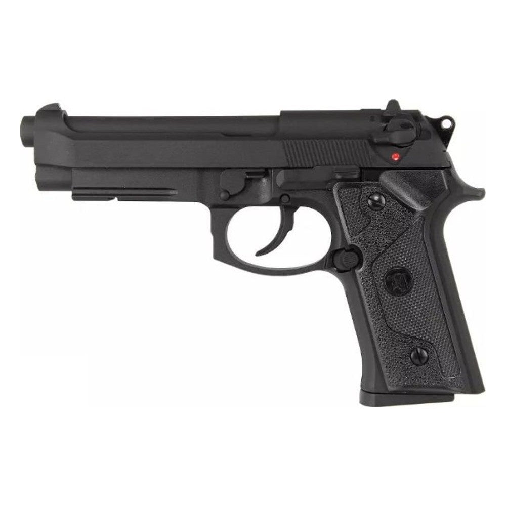 Pistolet airsoft KJ Works M9 VE GBB full metal noir avec rail