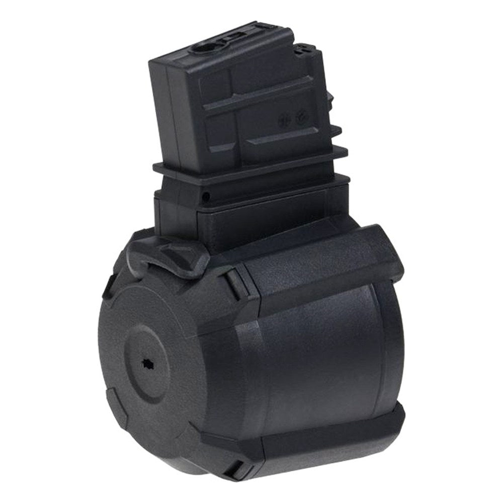 Chargeur drum 1000 billes Saigo Defense pour réplique airsoft G36 AEG