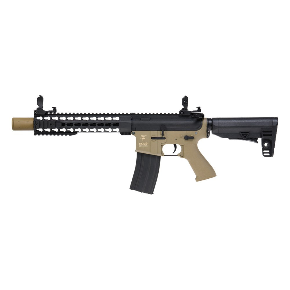 Réplique airsoft Saigo M4 Kenji Long AEG coloris tan désert