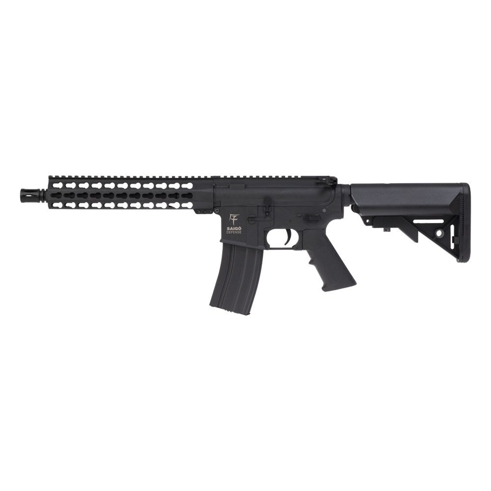 Réplique airsoft Saigo M4 Kenji Zero Long AEG noire en polymère