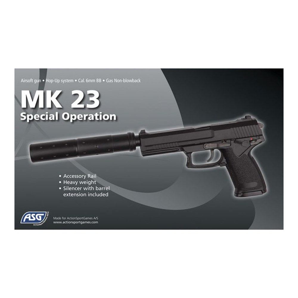 ASG MK23 Special Operation GAZ Fixe + Silencieux canon 0.7J - photo 3