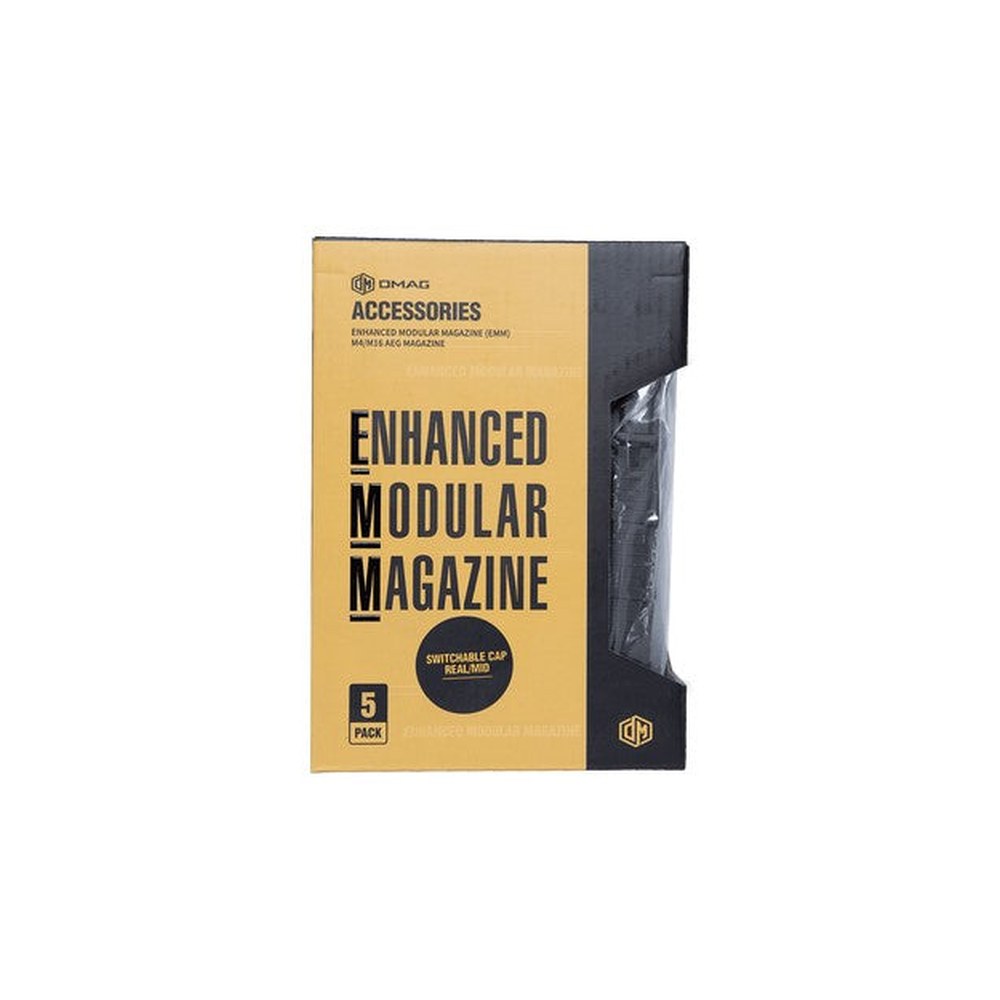 D-DAY Pack 5 Chargeurs M4/M16 6mm Mid-Cap 30-130 BBs AEG Noir