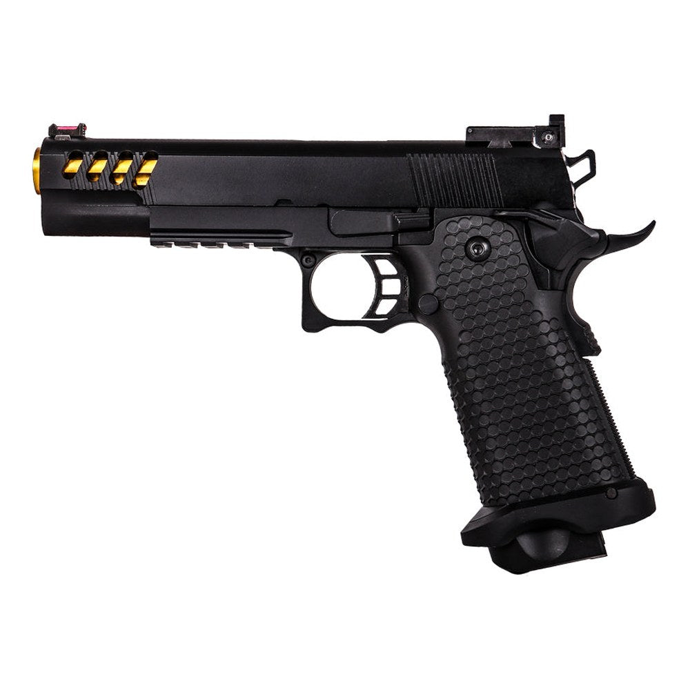 Golden Eagle Pistolet Hi-Capa 5.1 Tactical GBB FullMetal Noir/Or 0.8J