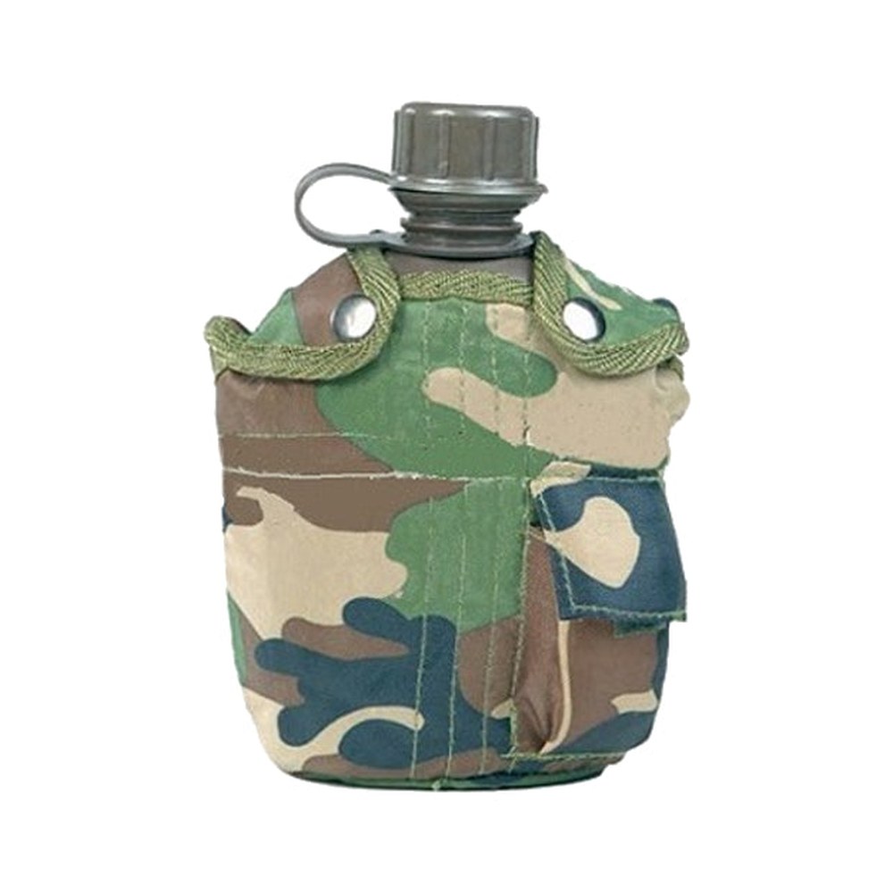 Gourde US PVC 1L avec housse Camo Woodland