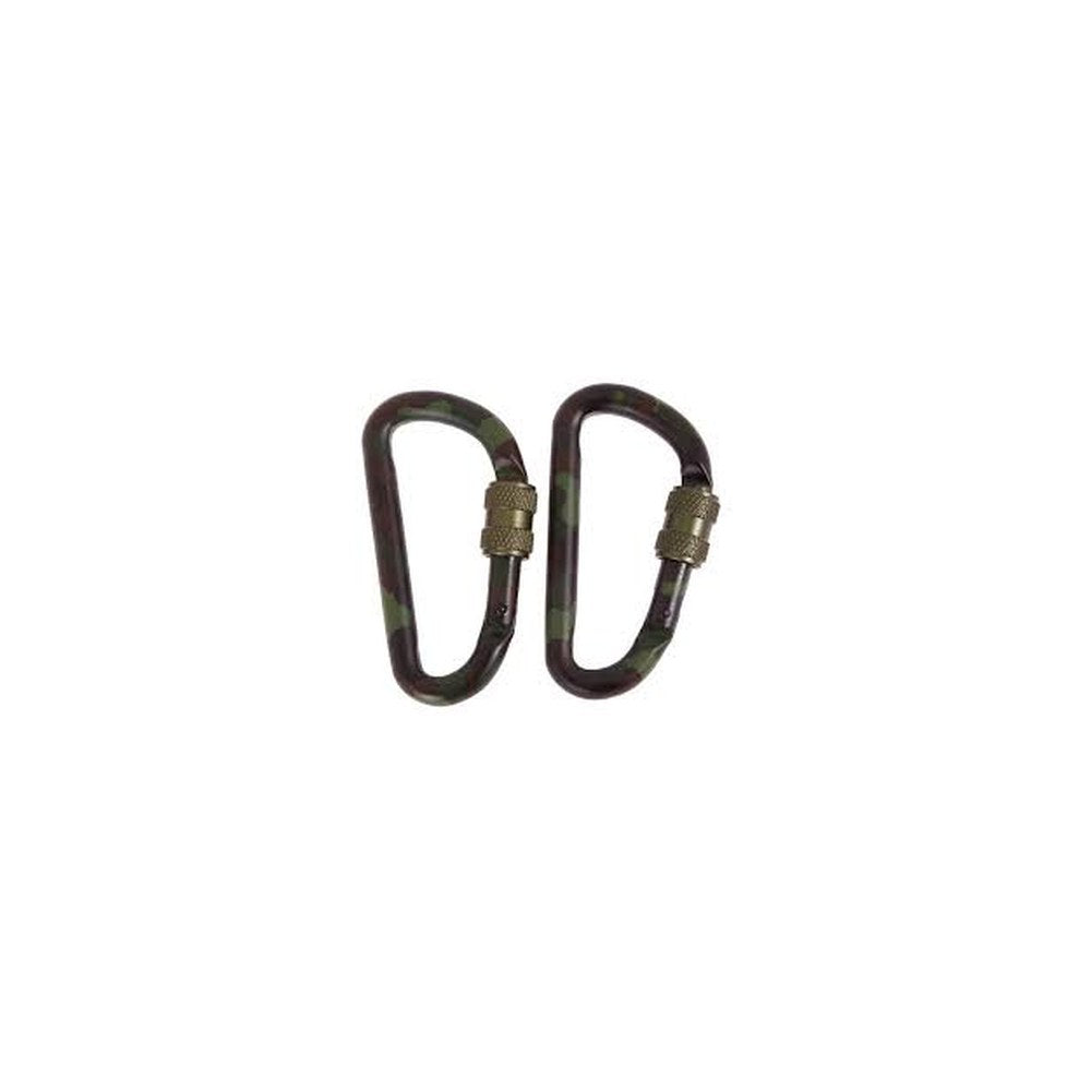 Lot de 2 Mousquetons Alliage Aluminium 80mm Camo