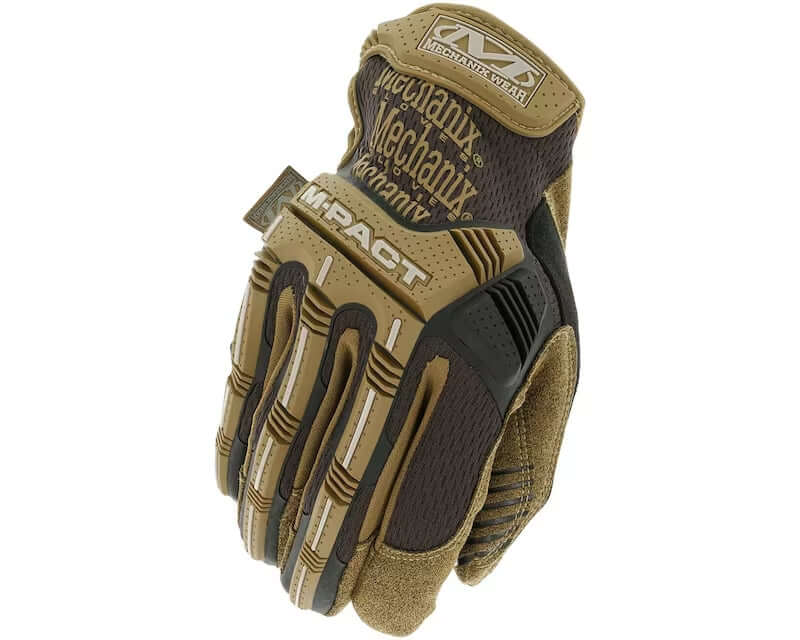 Gant Mechanix Gants M-PACT en couleur beige, conçu pour protection et confort en milieu exigeant.