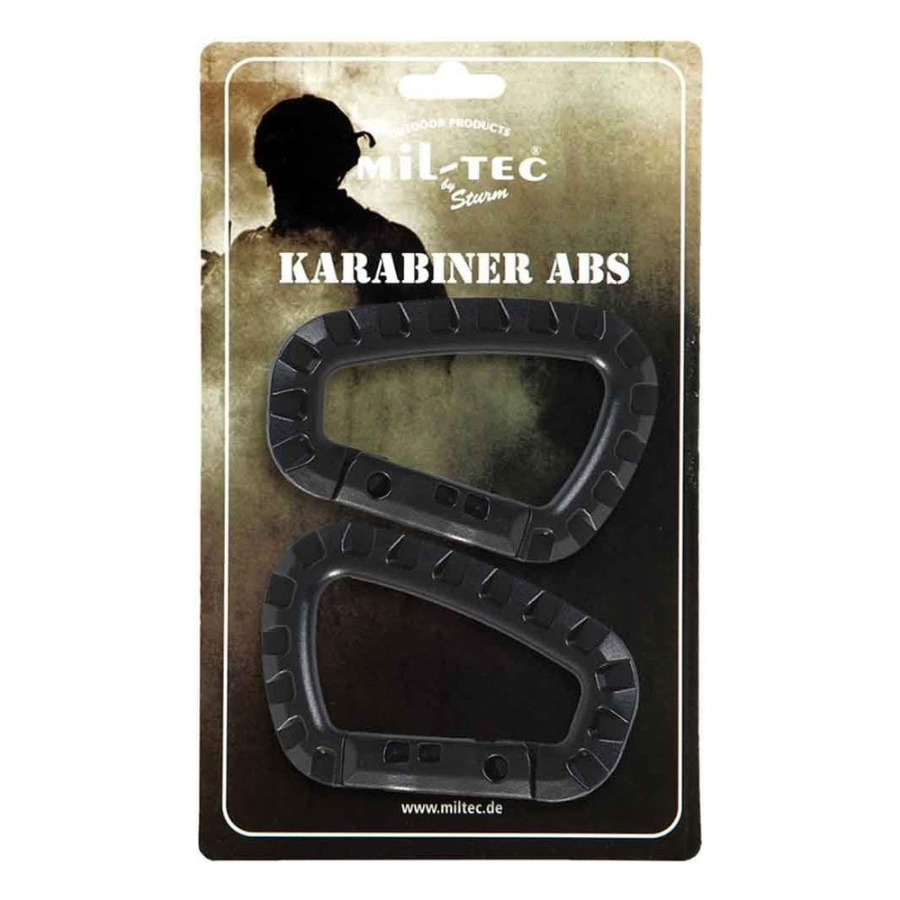 Miltec Lot de 2 mousqueton ABS Noir 8.4cm - photo 2