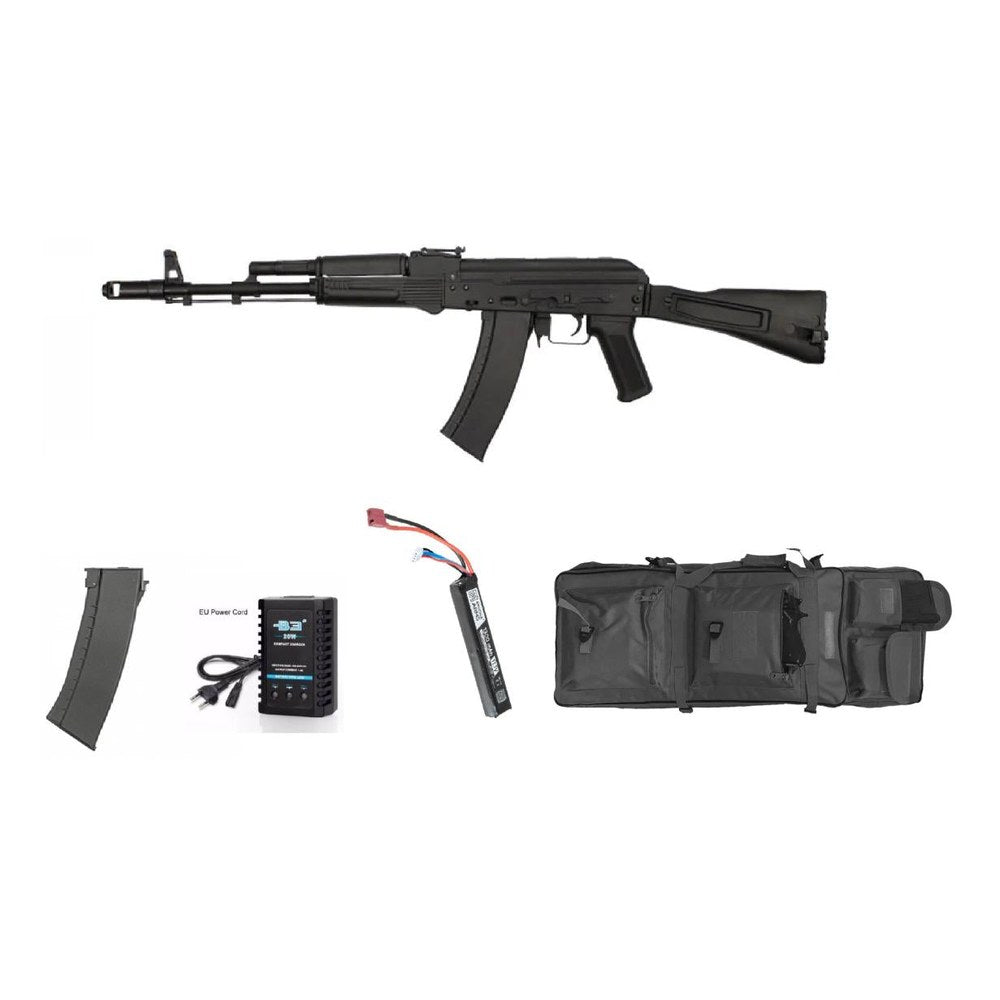 S&T AK74 AEG 6mm Full Metal Pack Complet+Housse+Chargeur Supp.